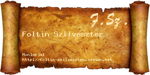 Foltin Szilveszter névjegykártya